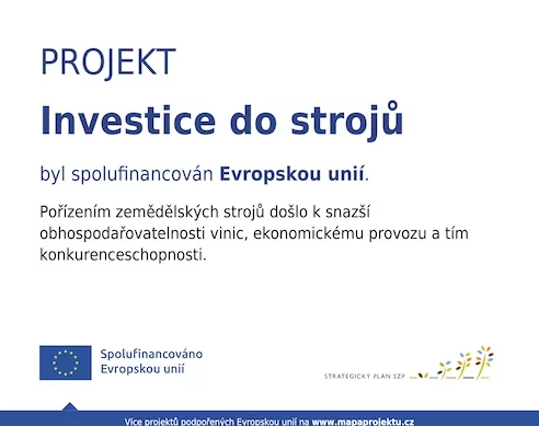 Investice do strojů — projekt spolufinancovaný Evropskou unií